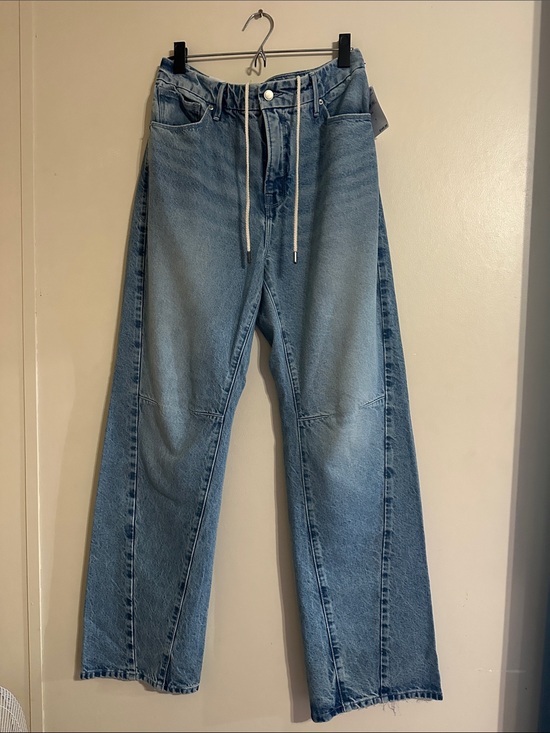 Good American Denim - Good American Light Blue Relaxed Straight-Leg Jeans